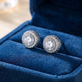 Round Full Diamond Hollow Earrings