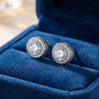 Round Full Diamond Hollow Earrings