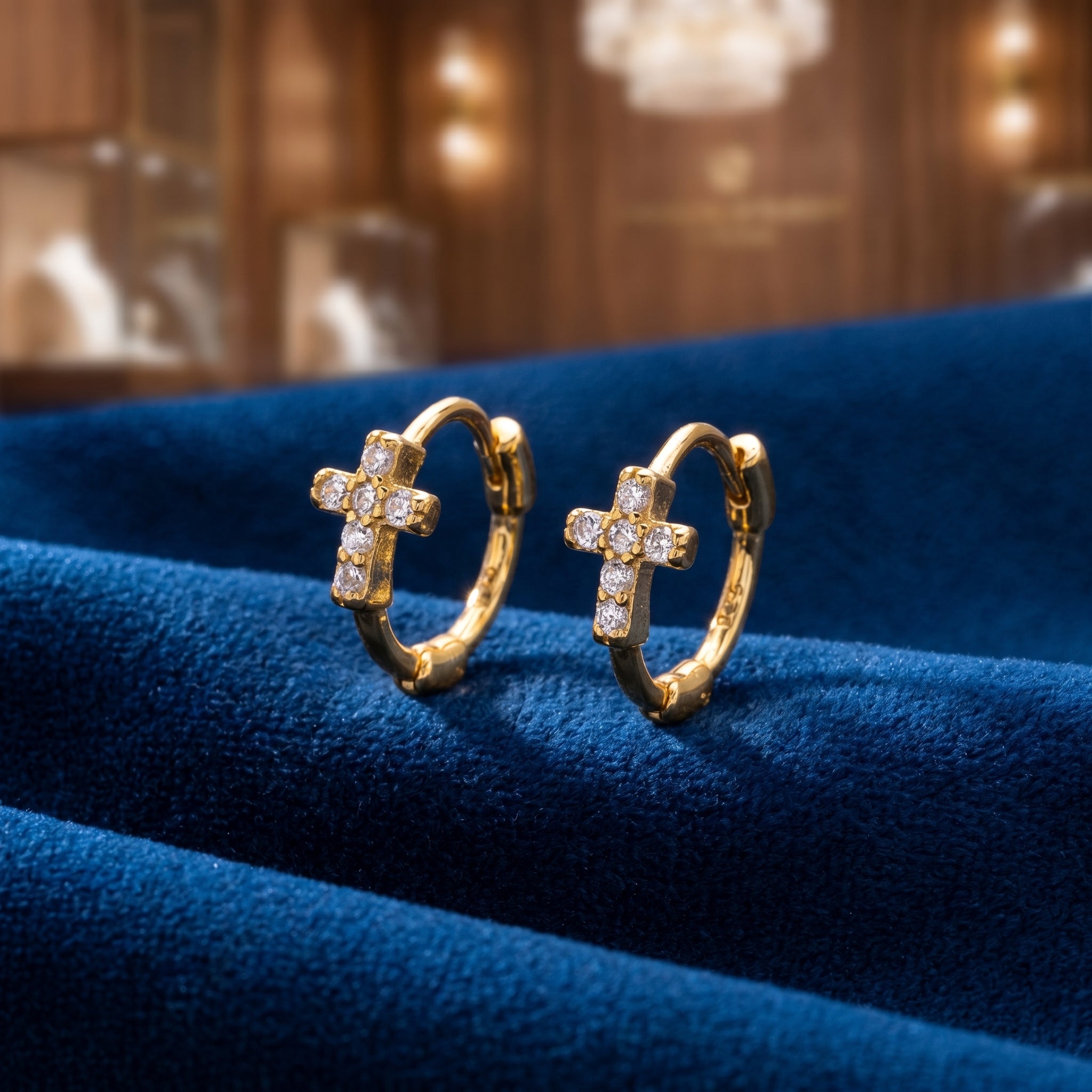 Zircon Cross Fashion Ear Buckles
