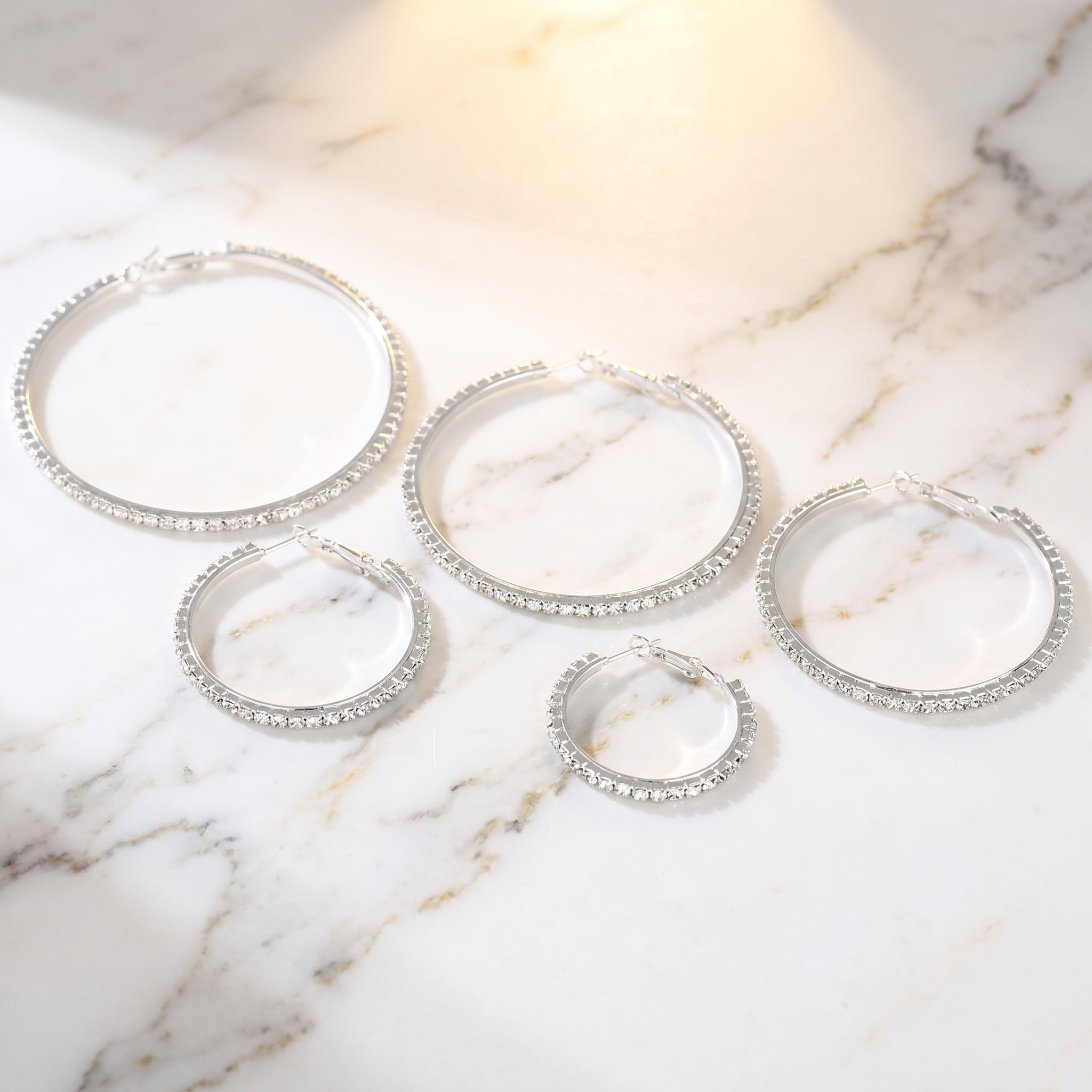 Big Full Diamond Circle Earrings