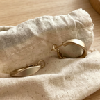 Matte Gold Feather C Shape Earrings